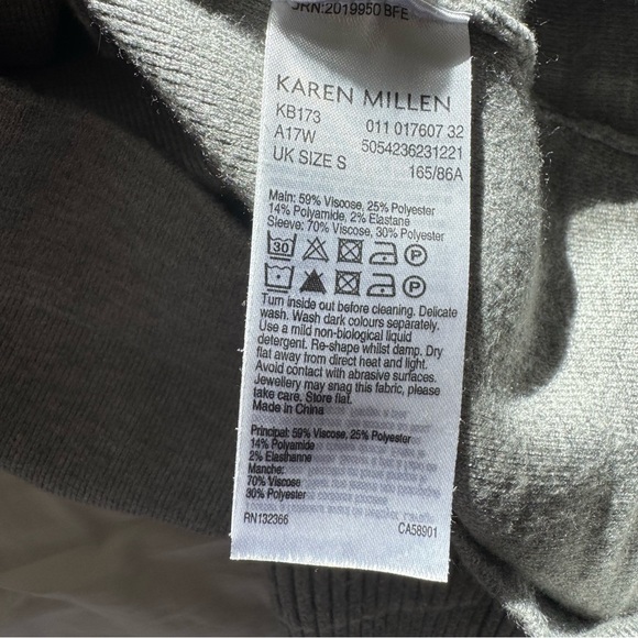 Karen Millen Gray Asymmetrical Zip Sweater size Small - Picture 6 of 6